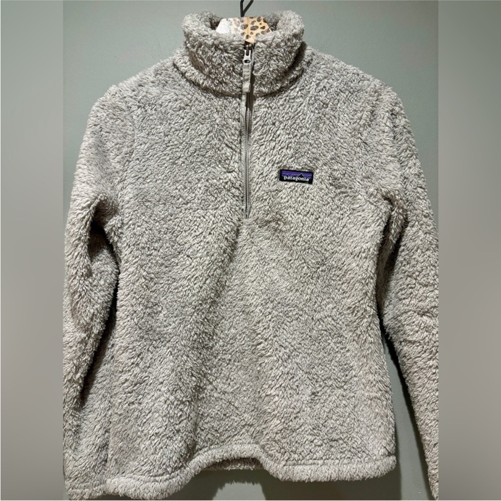PATAGONIA | Los Gatos 1/4 Zip Fleece Fuzzy Collared Salt Grey Pullover - Picture 4 of 6